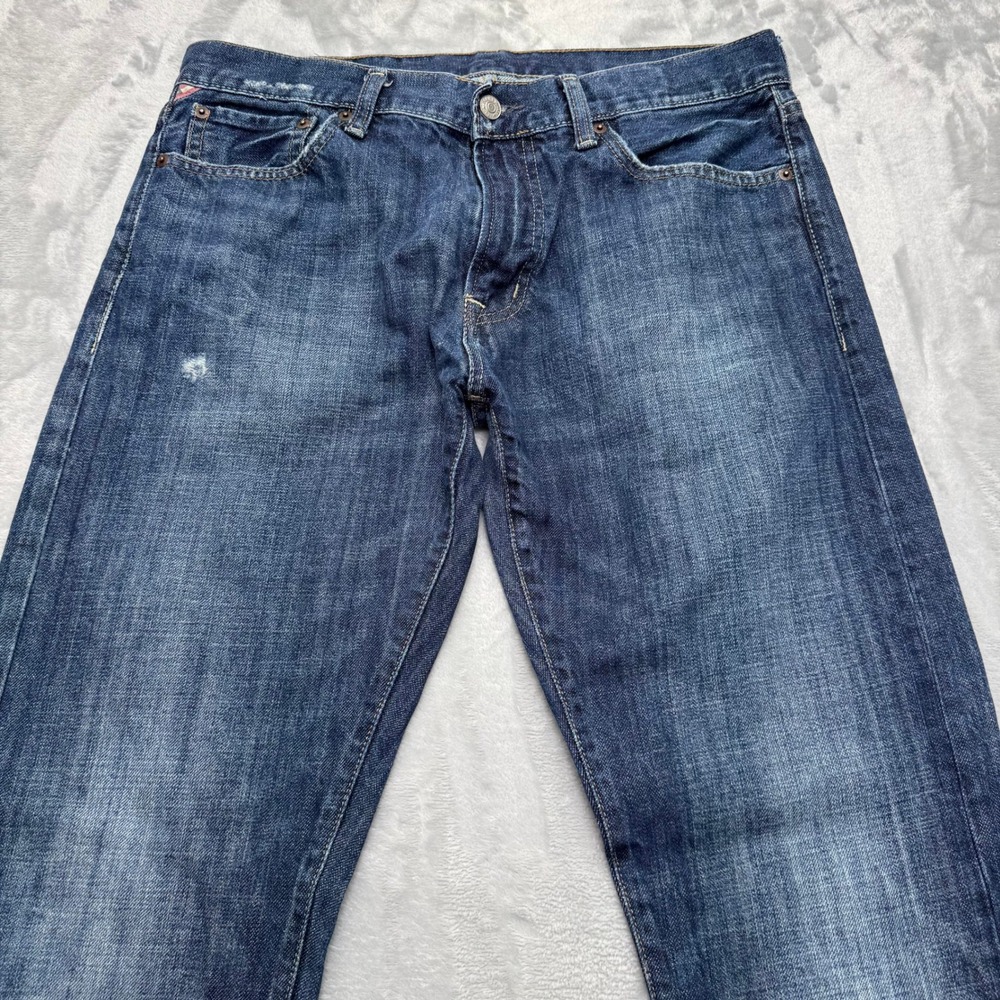 Denim & Supply Ralph Lauren Jeans Men 34x32 Blue Straight Fit Distressed Denim - Picture 11 of 13